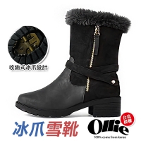 (hikorea)[OLLIE] South Korea air/version is normal. Women's functional terry decorative metal side zipper inside the tube in the crampons snow boots (72-715 / spot)