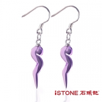 [TAITRA] [iStone] 925 Sterling Silver Amethyst Earrings - Stylish