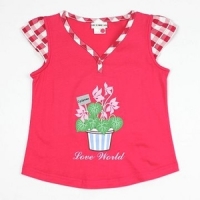 (LOVE WORLD)LOVE WORLD Flowerpot vest tops (Rose Red)