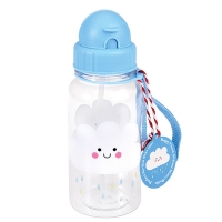 (Rex London)Rex London Straw Water Bottle for Children_Happy Cloud (500ML) _RL27906