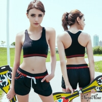 [TAITRA] 【Naya Nina】Sporty!Seamless I-Shaped Sporty No Steel Bra S-XL (Black)