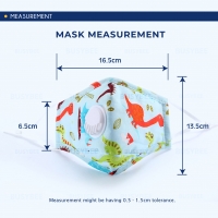Kids washable reusable fabric Face Mask PM2.5 Filter Slot & Breathing Valve Pelitup muka kain kanak-kanak guna semula
