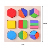 Wooden Puzzle Geometric Shapes 3D Puzzle Montessori Toys Sorting Math Preschool Learning Wood Puzzles Toys For Kids