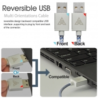 iasg Micro USB to Reversible USB (1m) Fast Transfer Speed up to 480Mb/s for Android