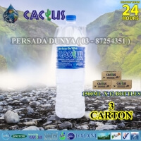 PACKAGE OF 3 CARTONS : CACTUS MINERAL WATER 1500ML X 12 BOTTLES