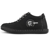 ????Men's Shoes???? Fashion Comfortable Leisure Durable Casual Leather Shoes for Men (BLACK)
