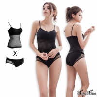 [TAITRA] 【Naya Nina】Movable!Seamless Breathable No Steel Bra and Pantie Set S-XL (Black)