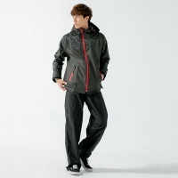 (BrightDay)Maimai does not accumulate water front guide diversion two-piece raincoat - black