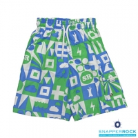 (Snapper Rock)[Snapper Rock UPF 50+ Kids Sunscreen Swimsuit] Boy Beach Shorts ? Navy Blue Green
