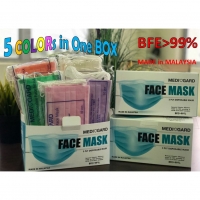 SGS Tested 3Ply FACE MASK BFE >99% 50pcs in 5 Colours