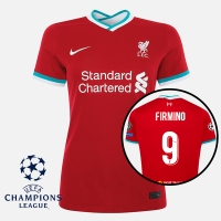 Liverpool Women Home Season 20/21 Fans Issue Jersey with UCL #9 FIRMINO + Patch Printing