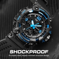 SKMEI 1742 Shockproof Waterproof Mens Watches 2 Time Chrono Personality Digital Sport Mens Wristwatch