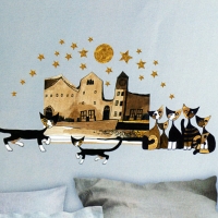 (EUROGRAPHICS)EUROGRAPHICS Germany imported fashion wall stickers-family of cat