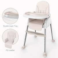 PU Leather Adjustable Baby Chair High Chair Dining Chair Booster Seat Cushion