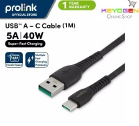 Prolink 5A/40W USB-A to USB-C Fast Charging Cable Support Huawei FCP/SCP Samsung AFC OPPO VOOC QC3.0 Nylon Braided GCA-40-01 (1M) (1-YEAR WARRANTY)