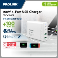 PROLiNK 100W 4-Port USB Charger Power Delivery PD3.0 PPS & QC3.0 for Apple iphone 12 iPad Samsung Huawei PDC410001