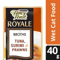 [LazChoice]Fancy Feast Broths with Tuna Surimi & Prawns Wet Cat Food Pouch (1 x 40g)