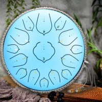 [Mega Music] 14-inch 15-tone D key brand new carbon steel/thick drum body Wangyou drum/steel tongue drum/empty drum empty drum-lake blue (with a full set of accessories)