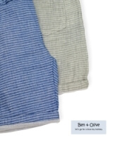 [Ready Stock] Paul Boy's White Striped Soft Cotton Shorts Available in Blue and Grey (3 to 8 Years Old)