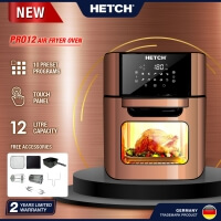 HETCH Pro12 Air Fryer Oven AFO-1726-HC [12L/1800W/10 Programs/8 Accessories/Easy Cleaning Chamber]