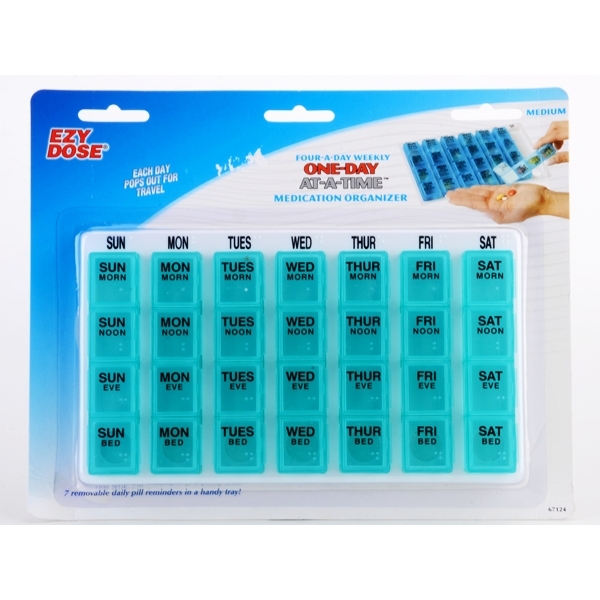 Ezy Dose - Four-A-Day Weekly One-Day-At-A-Time Medication Organizer ...