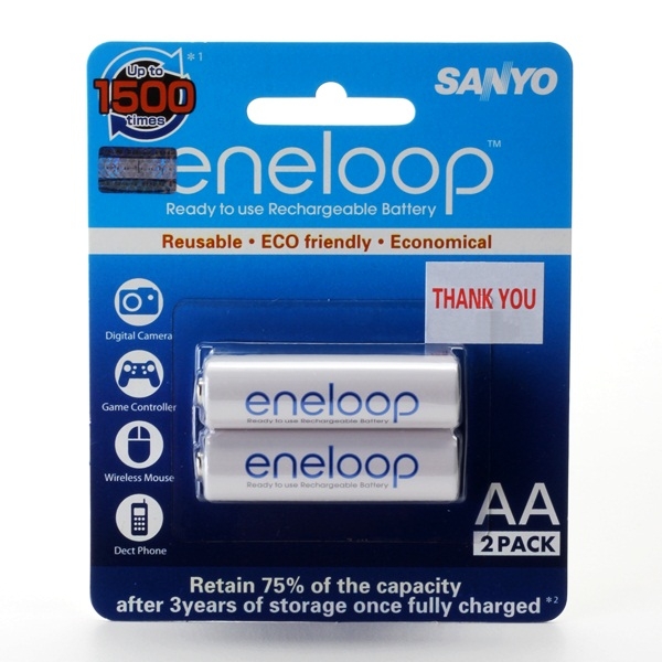 Sanyo Eneloop AA Rechargeable Battery (2000 mAh) (1500 Times) (2 pcs)