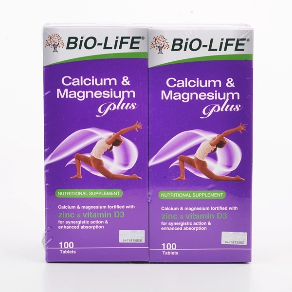 Value Pack: Bio-Life calcium & Magnesium Plus (2 Bottles x 100 tablets)