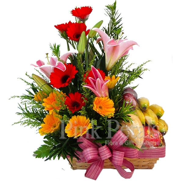 FW050 Fruits & Floral Basket