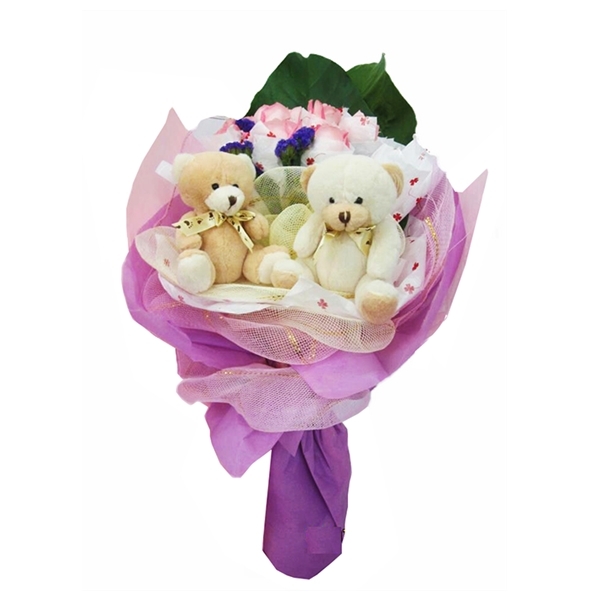ST007 Roses & Bears (Flower Bouquet)