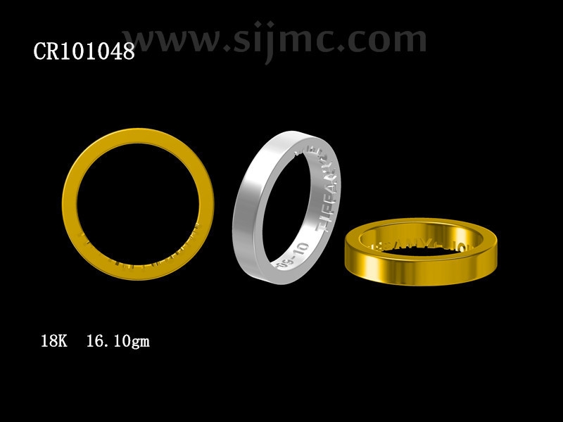 Customize A Pair In The World Rose / White & Yellow Gold & Silver Couple Ring ( CR 101048 )