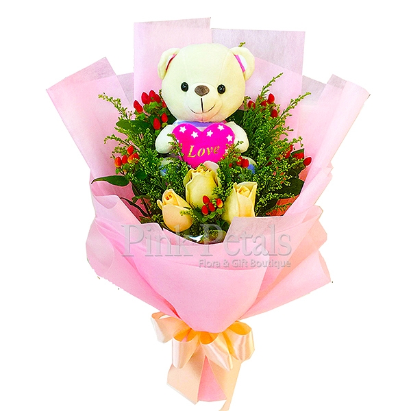 ST051 Bear & Roses
