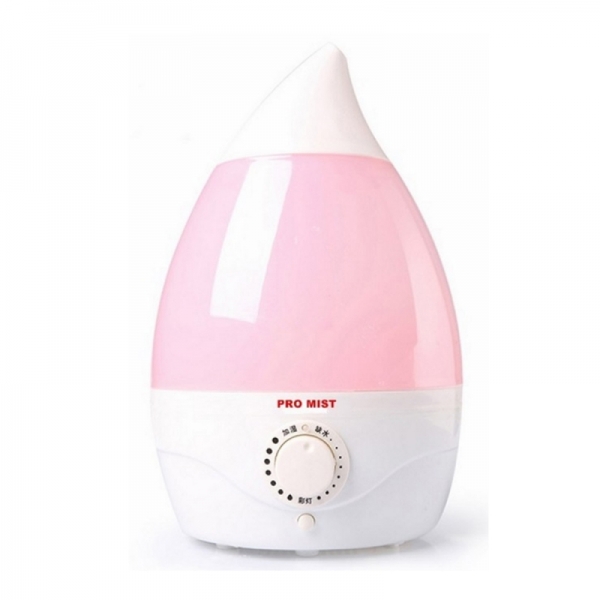 Promist 2.5L Ultrasonic Water Drop Humidifier, Air Purifier (Pink)