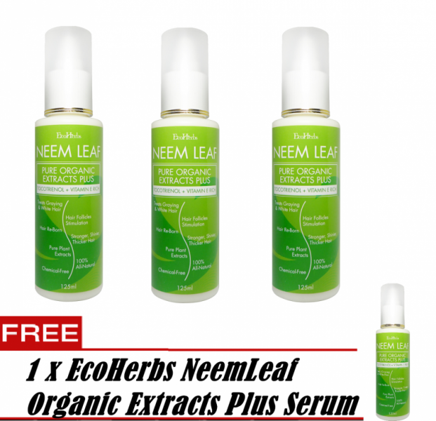 OFFER*Buy 3 FREE 1* Ecoherbs Neemleaf For Treating Premature White/Gray Hair & Dull, Dry, Rough Hair, Beginning Stage Of Hair Loss