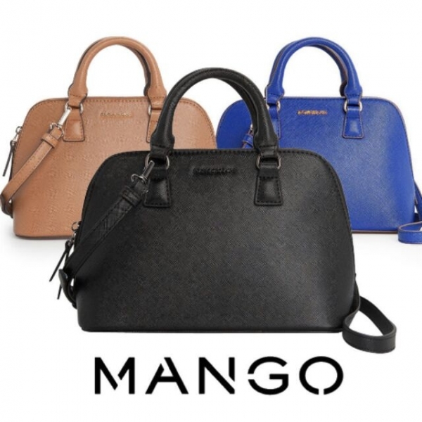 MNG Mango Saffino Effect Sling Shell Tote Bag Handbag