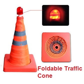 Retractable Foldable Traffic Cone Road Cone Safety Cone LED