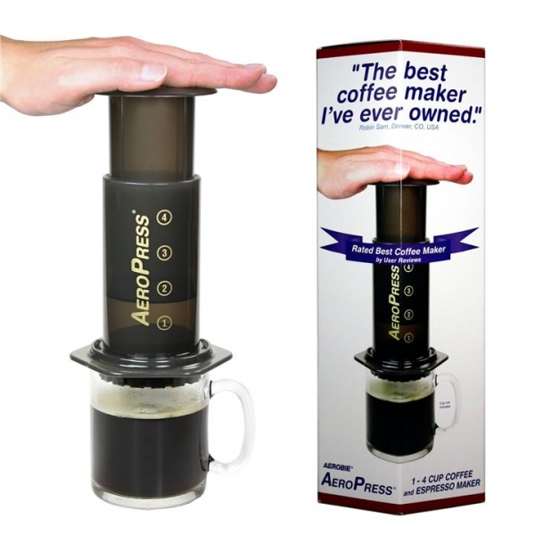  Aeropress Original Coffee and Espresso Maker with Tote Bag,  Barista Level Portable Coffee Maker with Chamber, Plunger, and Filters,  Quick Coffee and Espresso Maker, Made in USA : Home & Kitchen