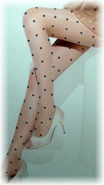 Fashion Pantyhose With Multiple Stars Design 15D