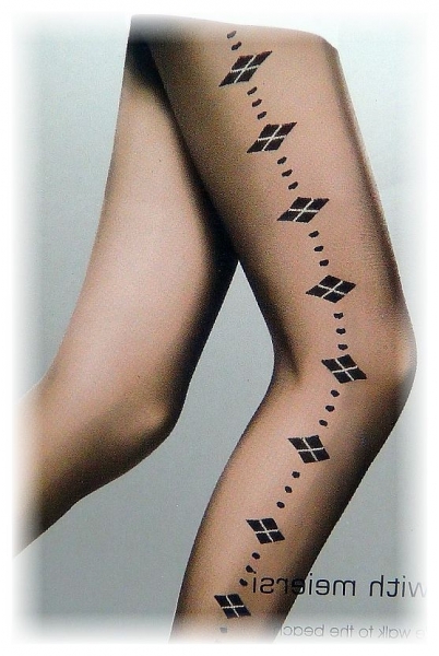 Fashion Pantyhose Quality Soft Just Only My Style With Side Link Four Square Design 10D