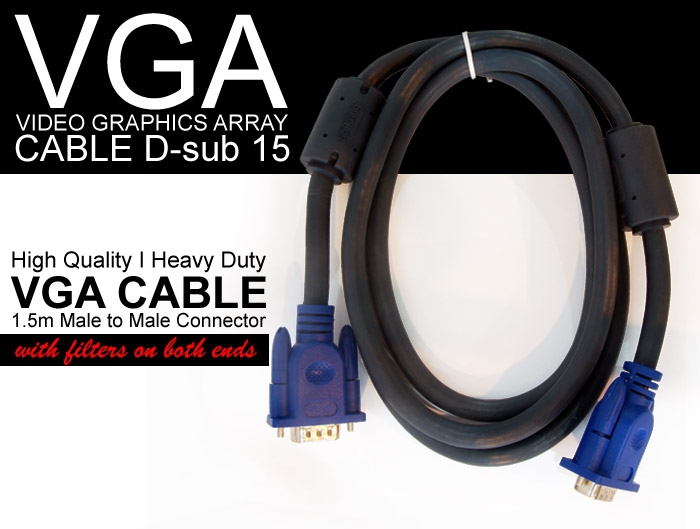 Premium High Quality 1.5m VGA Cable + HDMI Cable with Shielding