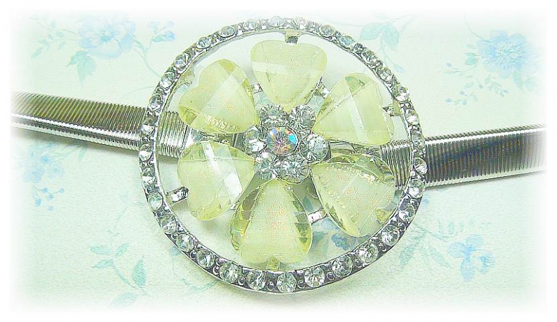 Fashion Silver Plated Belt With Stunning Love-Shape Rhinestones & Round Shinning Beads