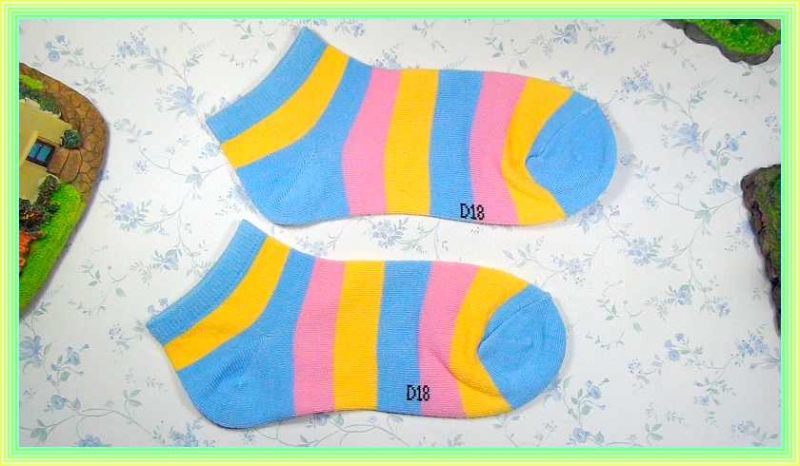 Fashion Lady Socks Low Length Three Stripe Color