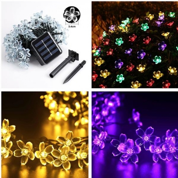 Solar 50 LED Blossom String Lights Outdoor Party Decorate Lights
