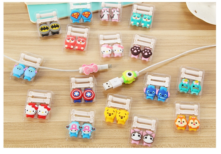 2 sided cartoon Cable protector / saver for Apple iphone / ipad lightning cable