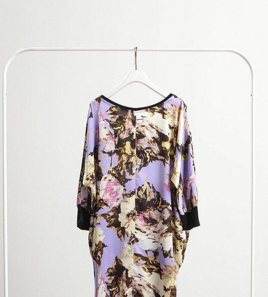 Fashion Flower Design Casual Tunic Dress