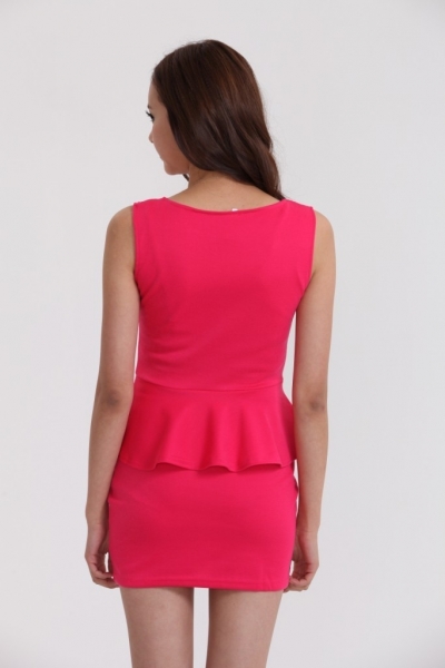 Fashion Sleeveless Peplum Mini Dress