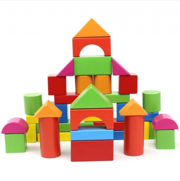 40 pieces of wooden intelligence bucket building blocks