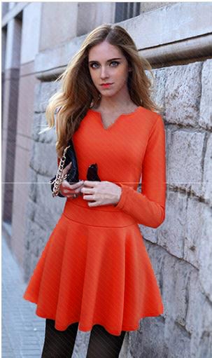 Fashionable Trendy Basic Lady Flare Mini Dress
