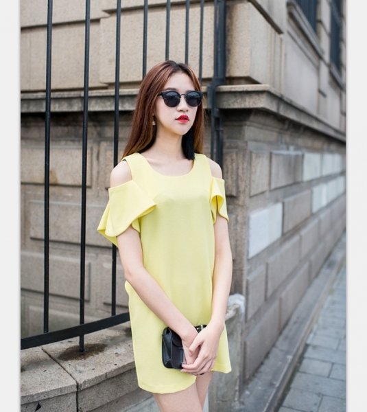 Fashion Korean Trendy Off Shoulder Lady Mini Dress