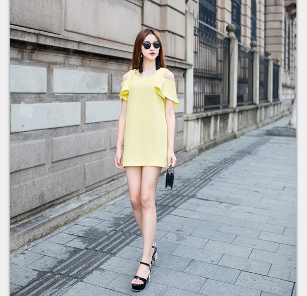 Fashion Korean Trendy Off Shoulder Lady Mini Dress