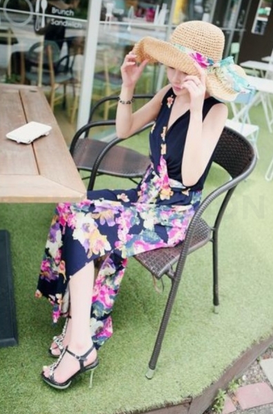 Fashion Bohemian Floral Design Long Maxi Dress